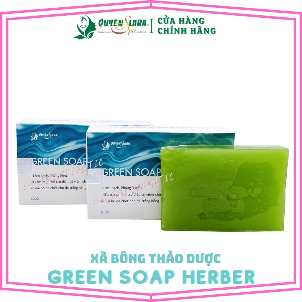 Xà Bông Thảo Dược Green Soap Herber Quyên Lara 100 Gram, Siêu Thơm,Tinh Chất Thiên Nhiên, Sáng Da