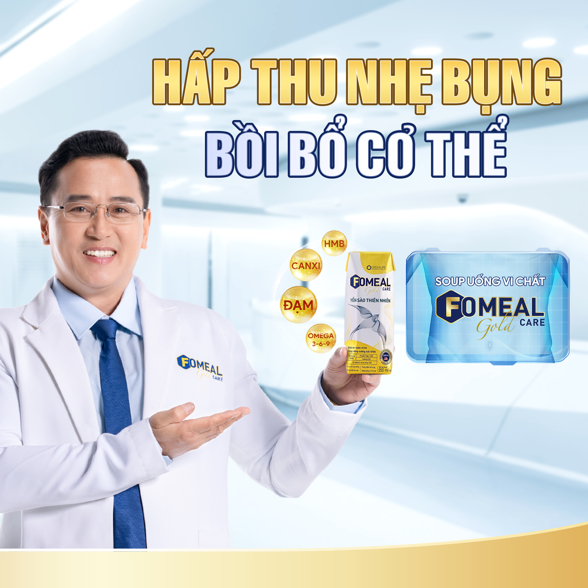 Thùng 30 hộp Fomeal Care Gold Hồng Sâm Hàn Quốc 250ml/hộp - Súp uống vi chất ổn định huyết áp, dễ hấp thu, bồi bổ cơ thể