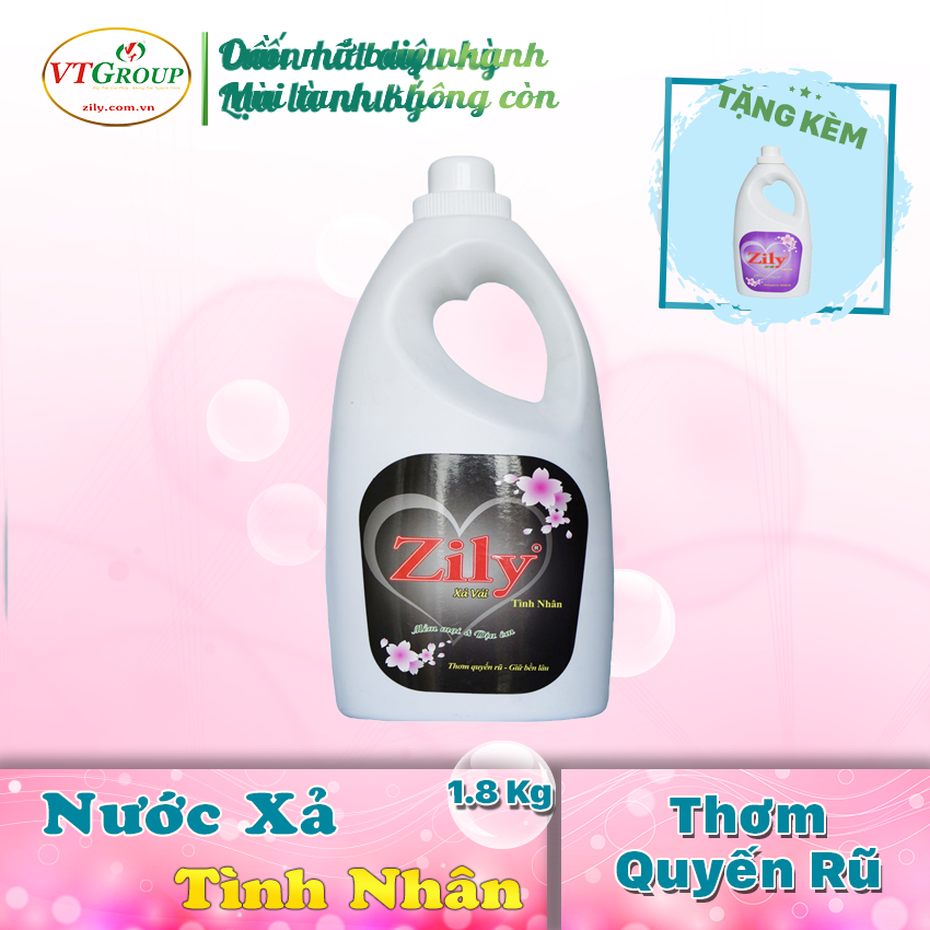 Nước xả vải Zily can 1.8kg (6chai/ Thùng) - Tặng 1 chai NG KH 3.8KG