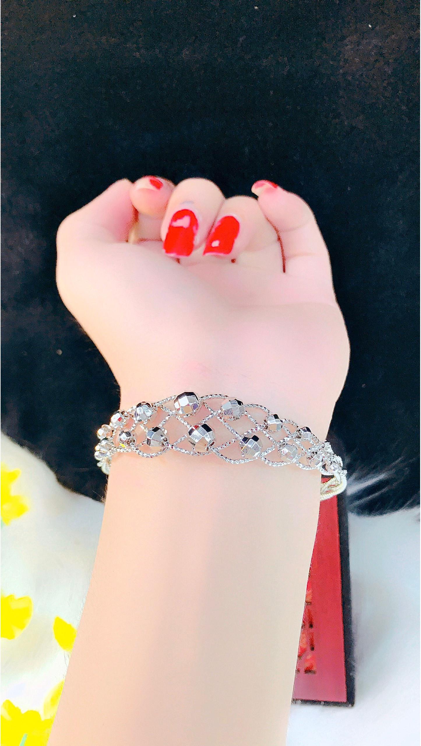 Vòng tay bi nữ mạ bạch kim cao cấp TH04