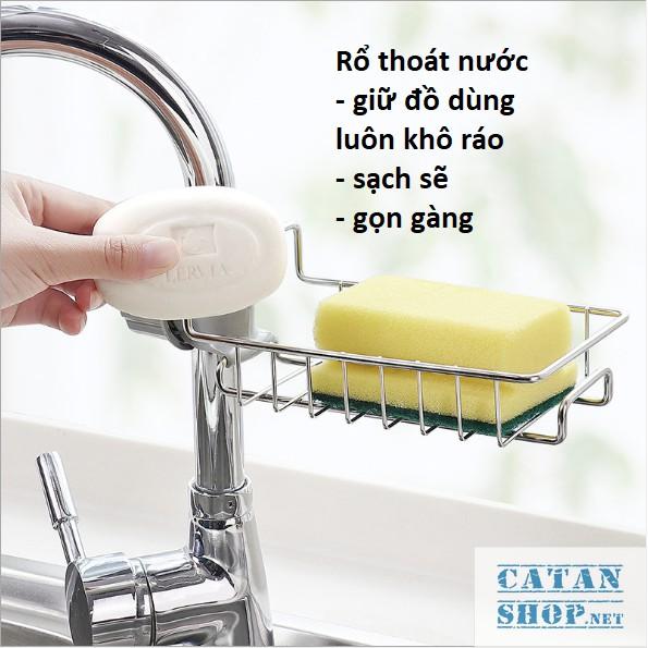 Giỏ inox treo vòi rửa chén,vòi tắm tiện dụng