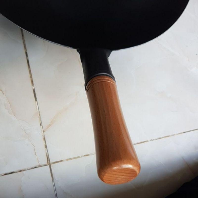 Chảo thép tay cầm gỗ cao cấp ( chuyên dùng nhà hàng )