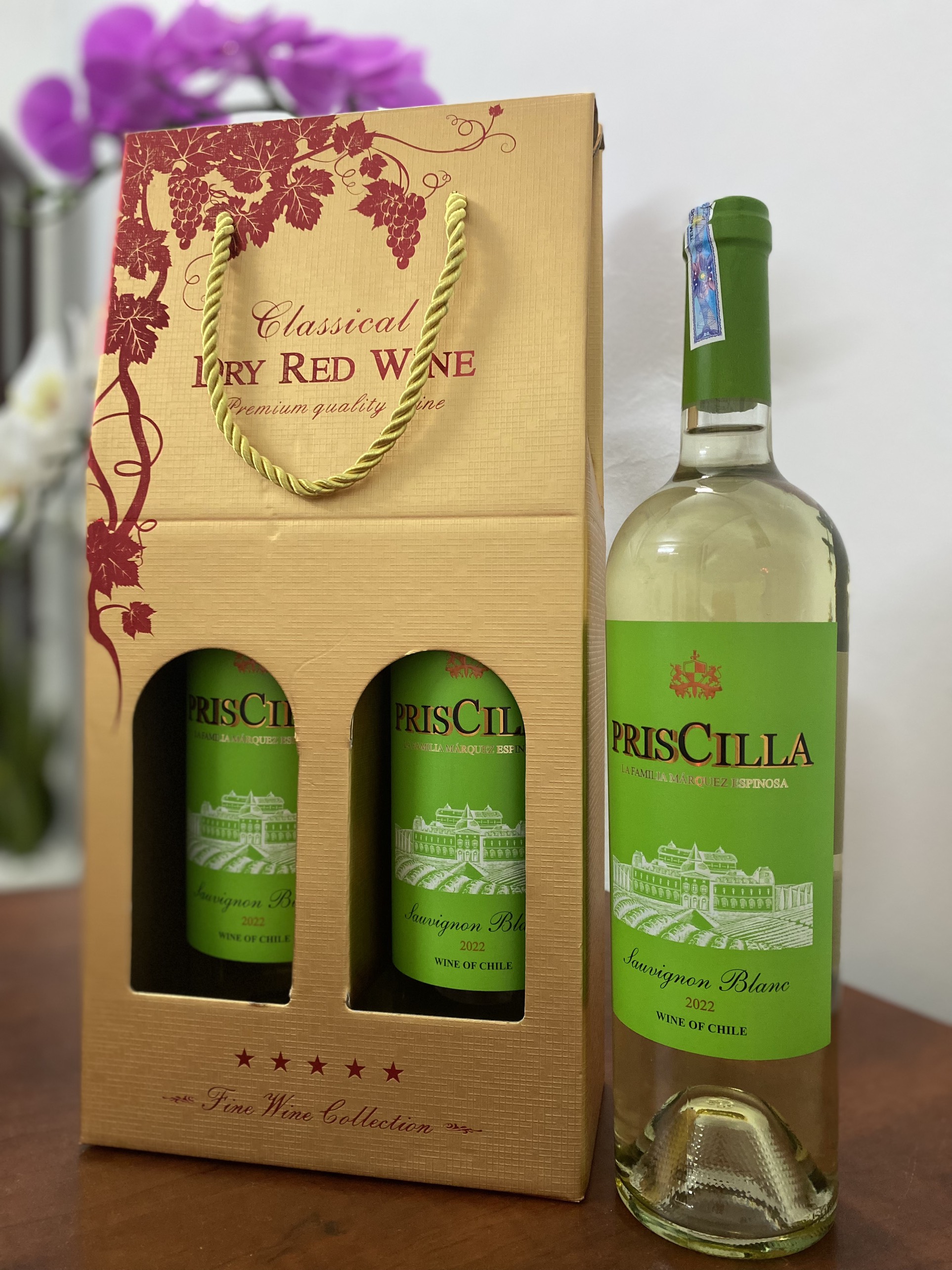 [Vang trắng] Rượu vang Chile PrisCilla Sauvignon Blanc