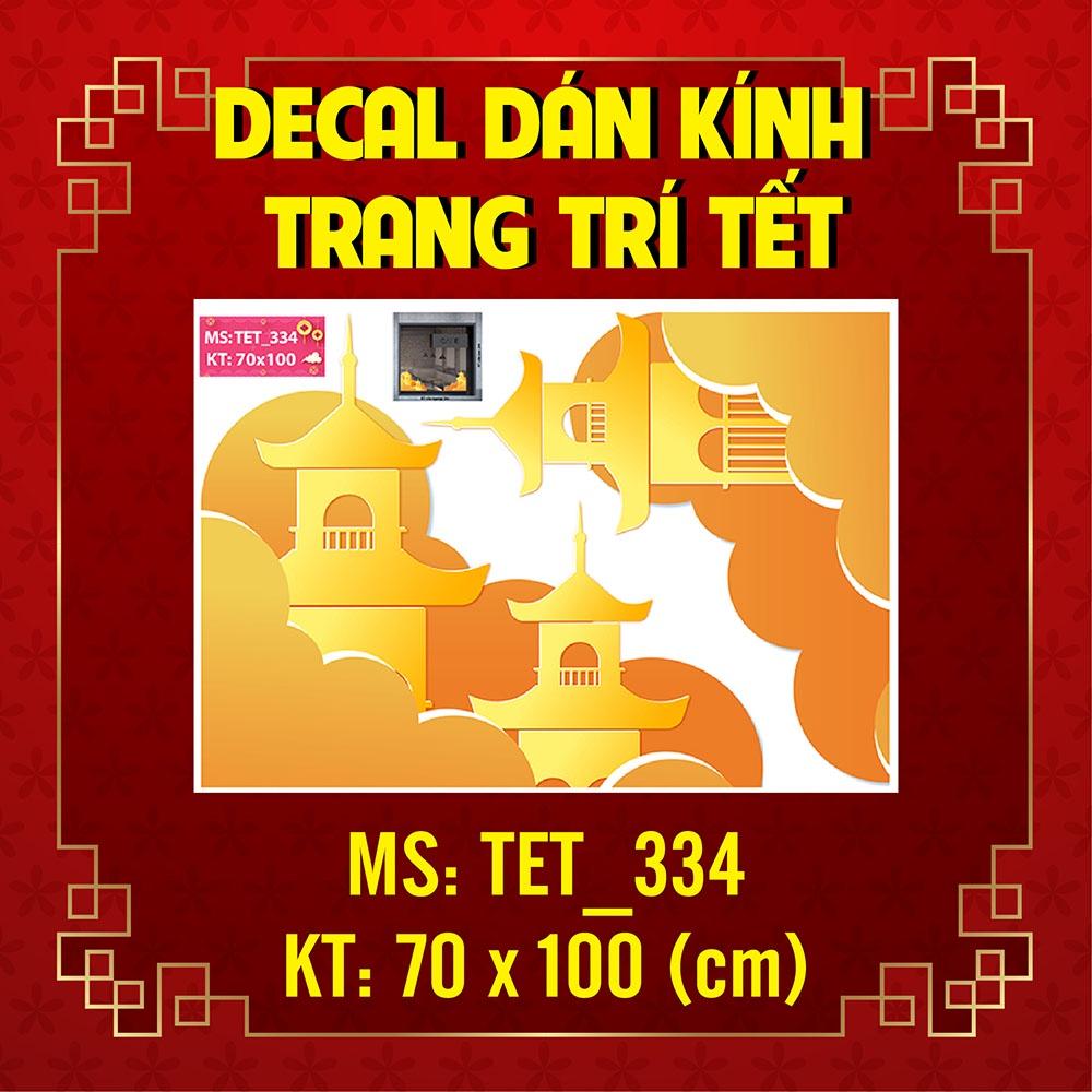 DECAL TRANG TRÍ TẾT NGUYÊN ĐÁN 2022 BA NGỌN THÁP VÀNG