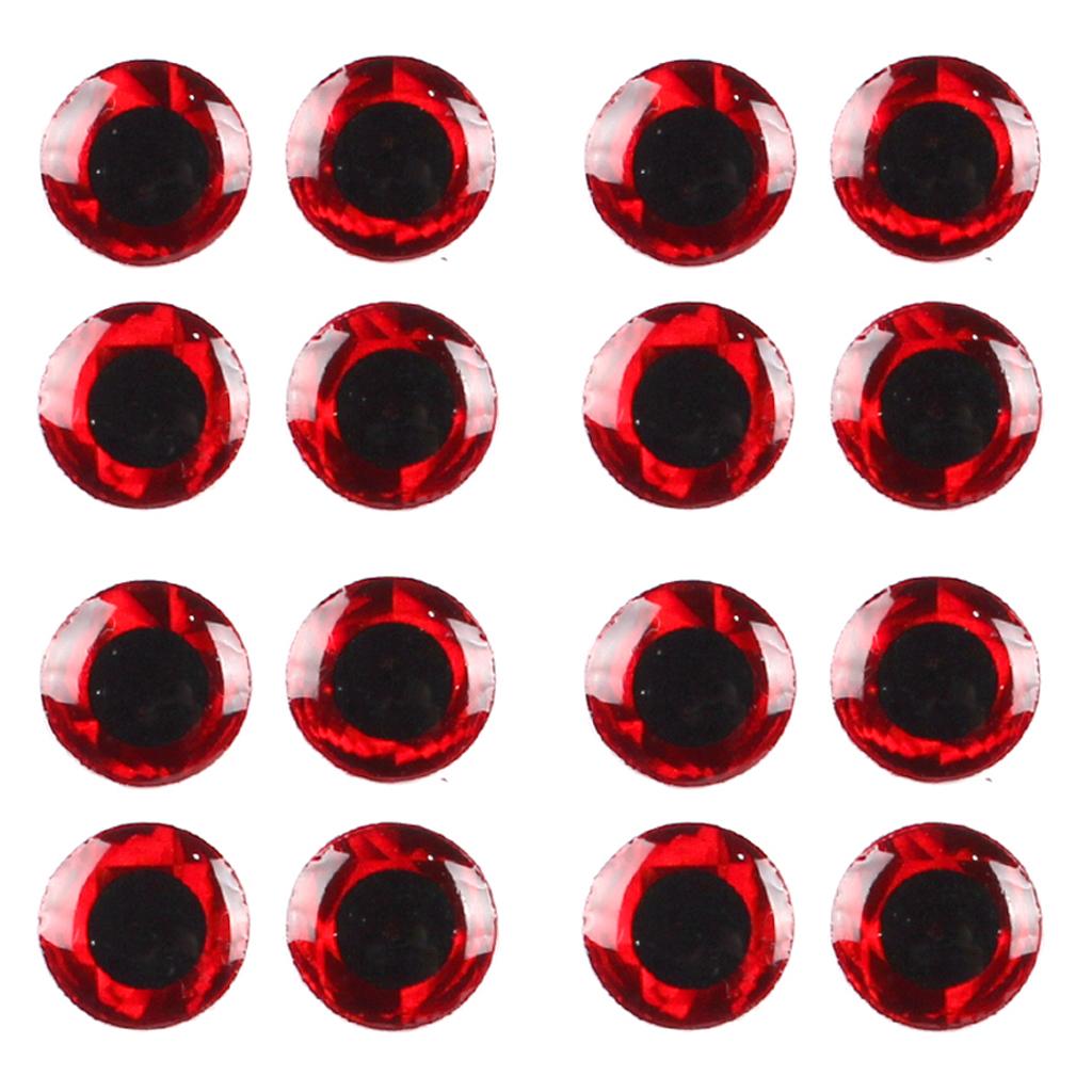 100pcs 6mm Fishing Lure Eyes 3D Holographic Eye Fly Tying Jigs Crafts Red