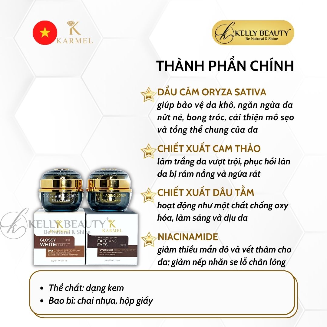 Kem Dưỡng Tái Sinh Đa Tầng Karmel – Giúp Da Trắng Sáng, Săn Chắc, Đàn Hồi và Mịn Màng Da | Kelly Beauty