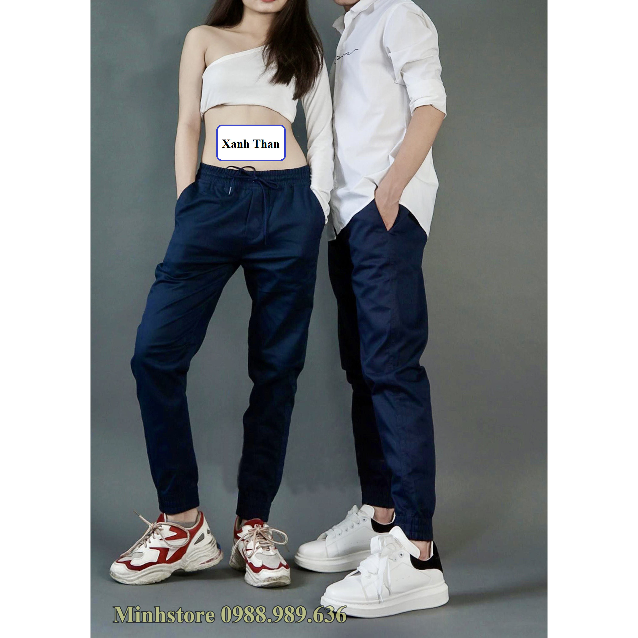 Quần JOGGER Kaki Nam Nữ Rằn Ri đủ 6 Màu Kiểu Bo Ống Hàn Quốc - Chất liệu vải dày dặn, mặc cực thoải mái 004 -Minhstore88