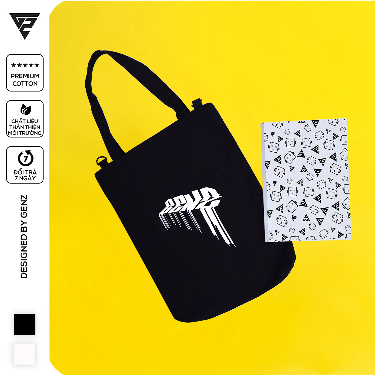 Túi tote GENZ vải canvas ulzzang unisex in logo - ZB007