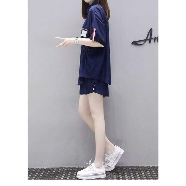 HÀNG NHẬP - SÉT BỘ SHORT ÁO DÂY RÚT EO CỔ SƠ MI
