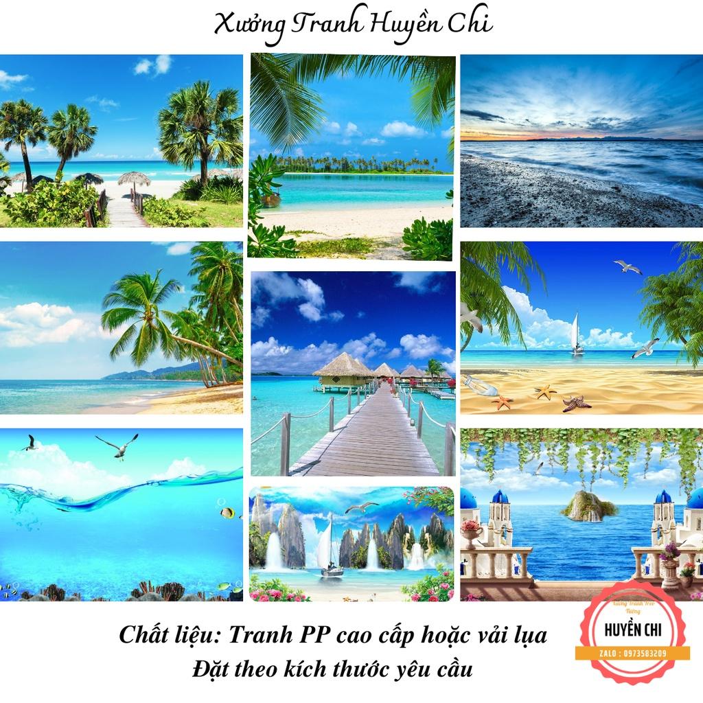 Tranh dán tường 3d trang trí phòng khách phòng ngủ,phong cảnh thiên nhiên- tranh Biển-Đặt theo kích thước yêu cầu