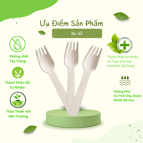 10 Cái Nĩa Gỗ 16cm Dùng Ăn Trái Cây, Mỳ Y, Tiện Lợi Vệ Sinh An Toàn Cho Sức Khoẻ Dùng 1 Lần - Egreen Dùng 1 Lần