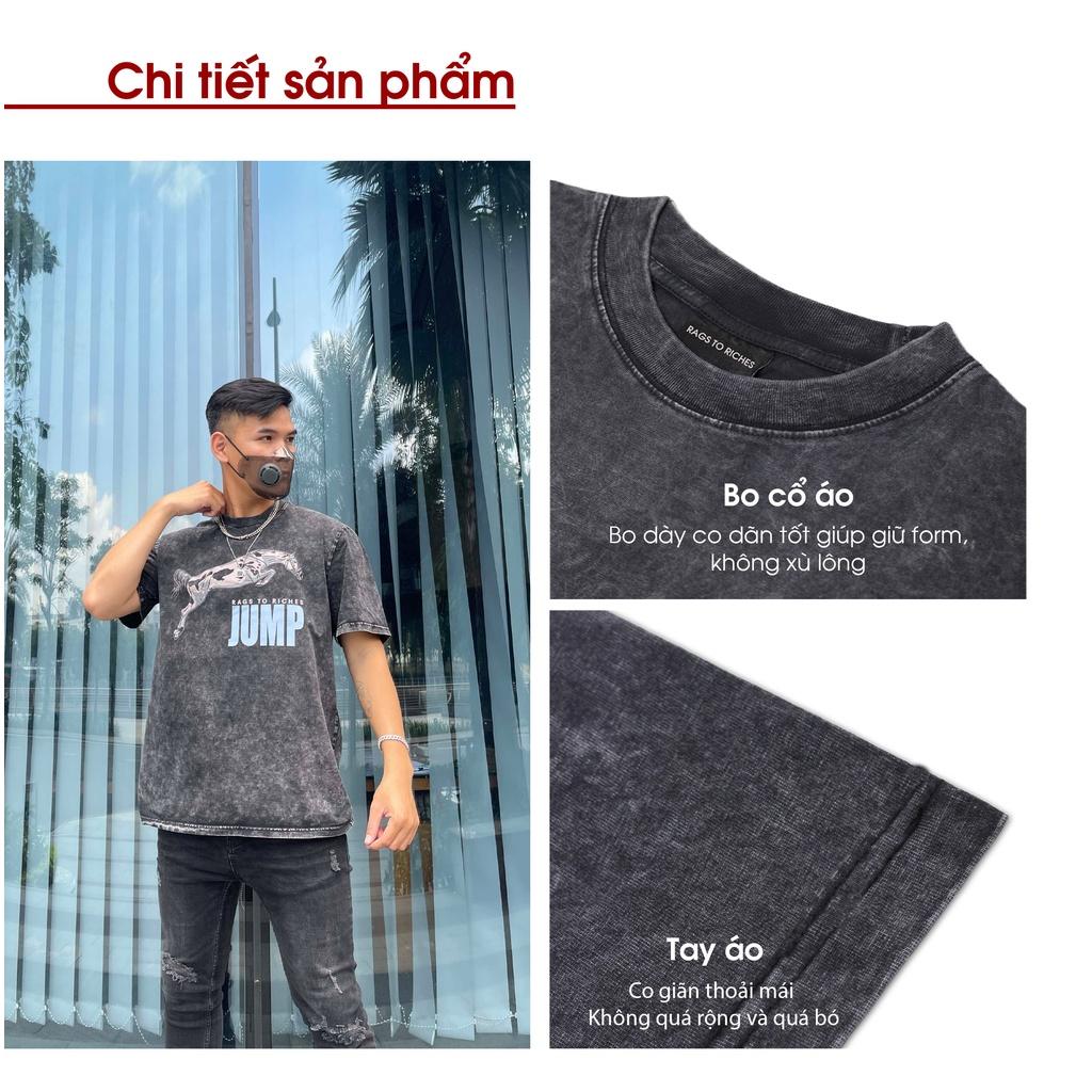 Áo Thun Nam Cao Cấp Wash11 RAGS TO RICHES CAPARIES - Form rộng Unisex Cotton 4 chiều Chống Nhăn Cổ tròn Cao Cấp - Hàng Chính Hãng