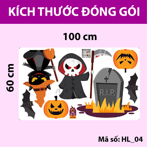 DECAL TRANG TRÍ HALLOWEEN COMBO SỐ 4
