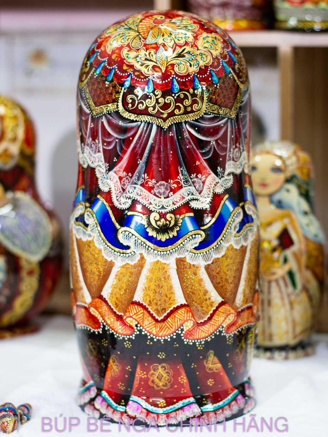 BỘ BÚP BÊ NGA MATRYOSHKA CAO CẤP CỠ LỚN 15 LỚP 35CM HOA VĂN "PHONG CẢNH SAINT PETERSBURG" CỰC ĐẸP VÀ SANG TRỌNG