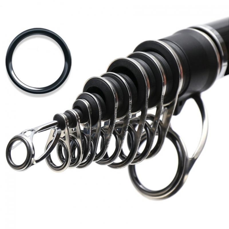 29pcs Durable Fishing Rod Guides Tip Ceramic Eye Ring Stainless Steel Frame