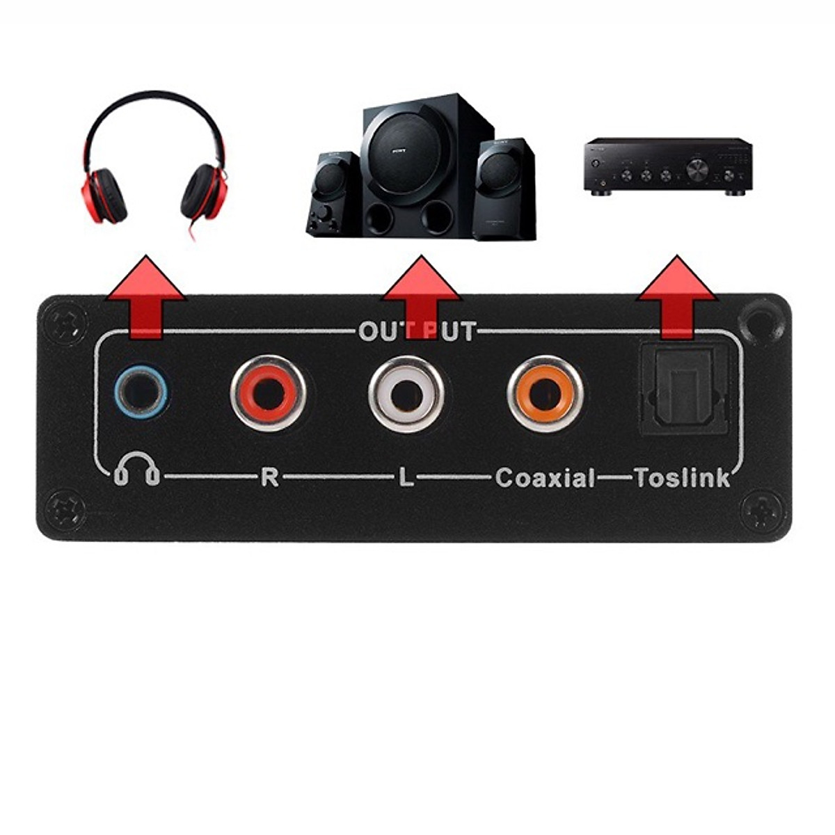 Vinetteam Bộ Chuyển Quang Âm Thanh Cổng Quang Optical Sang AUDIO AV Âm Thanh Hifi Có Nút Chỉnh Âm Lượng - Hàng Chính Hãng