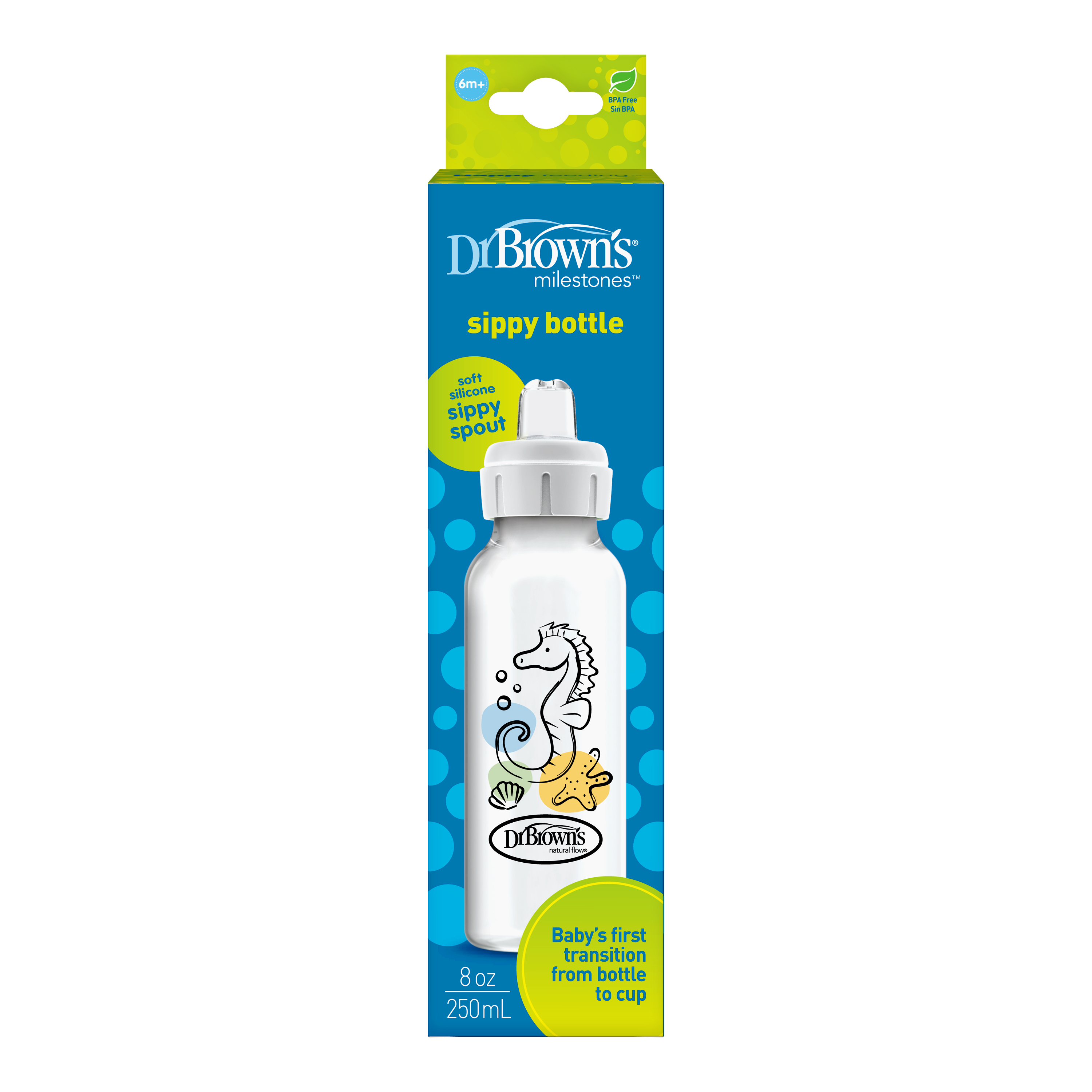[ SB81094/95/96 ] Bình tập uống Dr.Brown's cho bé từ 6 tháng trở lên, nhựa PP, 250ml, dùng cho bé tập uống nước