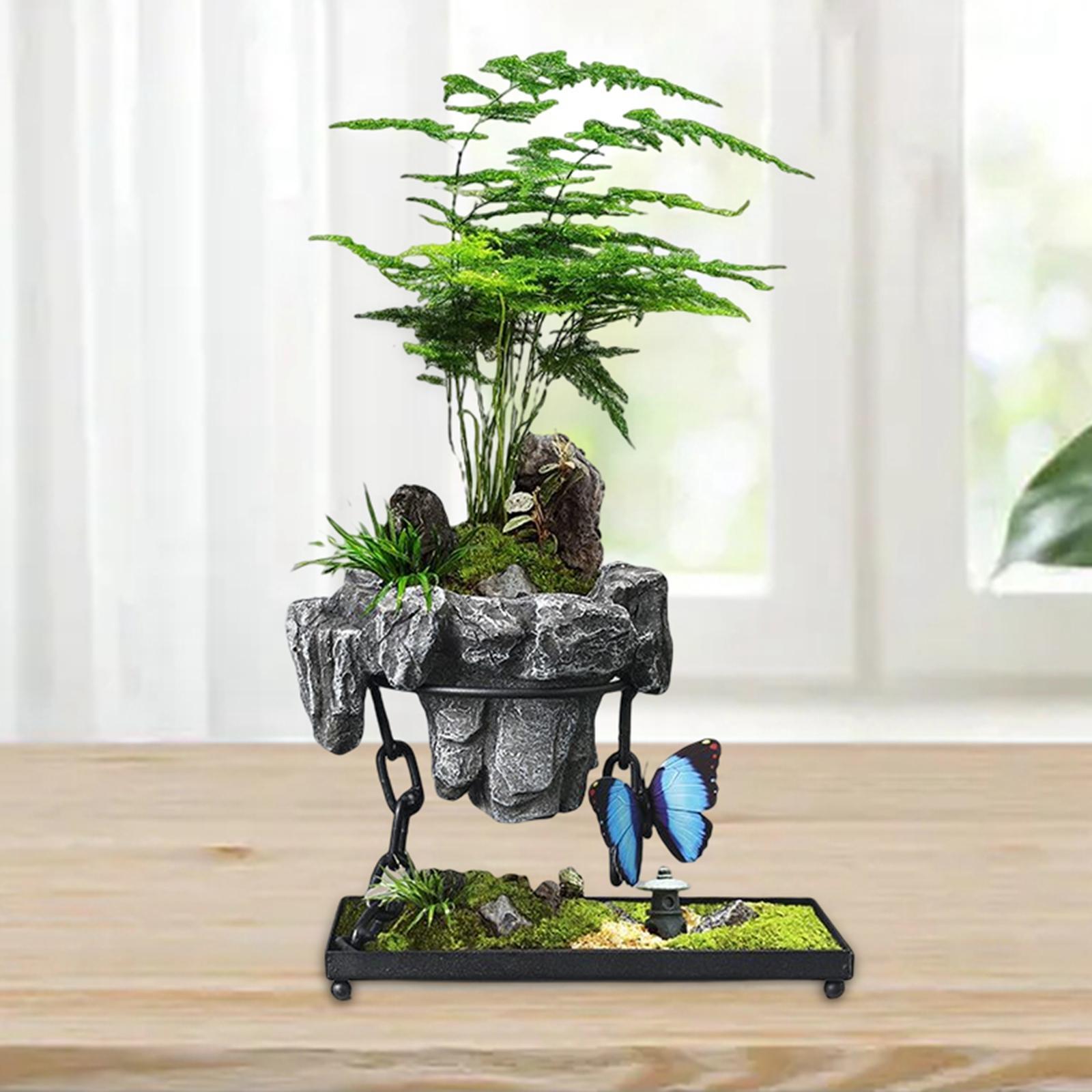 Butterfly Floating Plant Pot Planters Square with Rockery