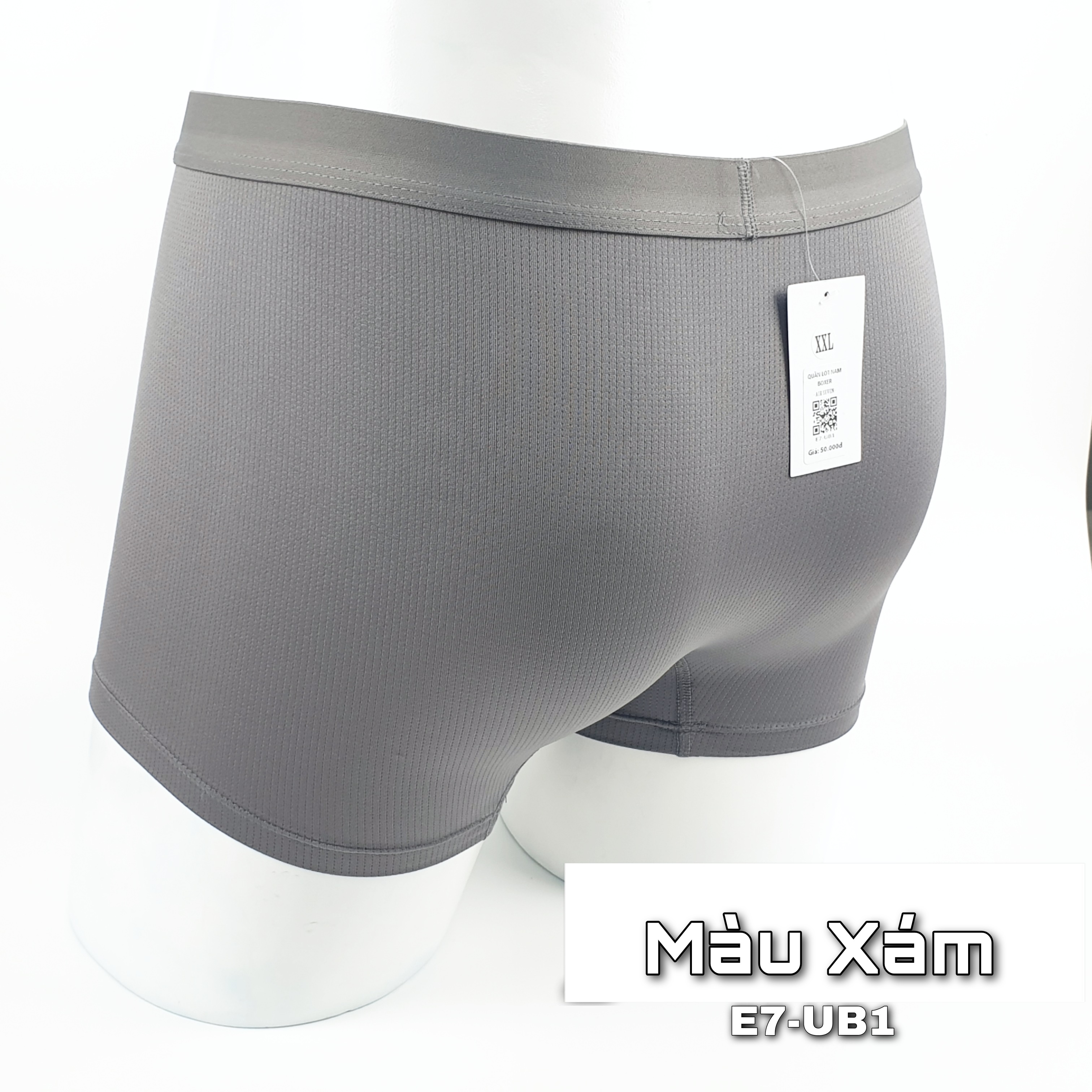 Quần lót nam Boxer thun co giãn 4 chiều, lưng thun nhỏ, công nghệ thoáng khí - màu Xám