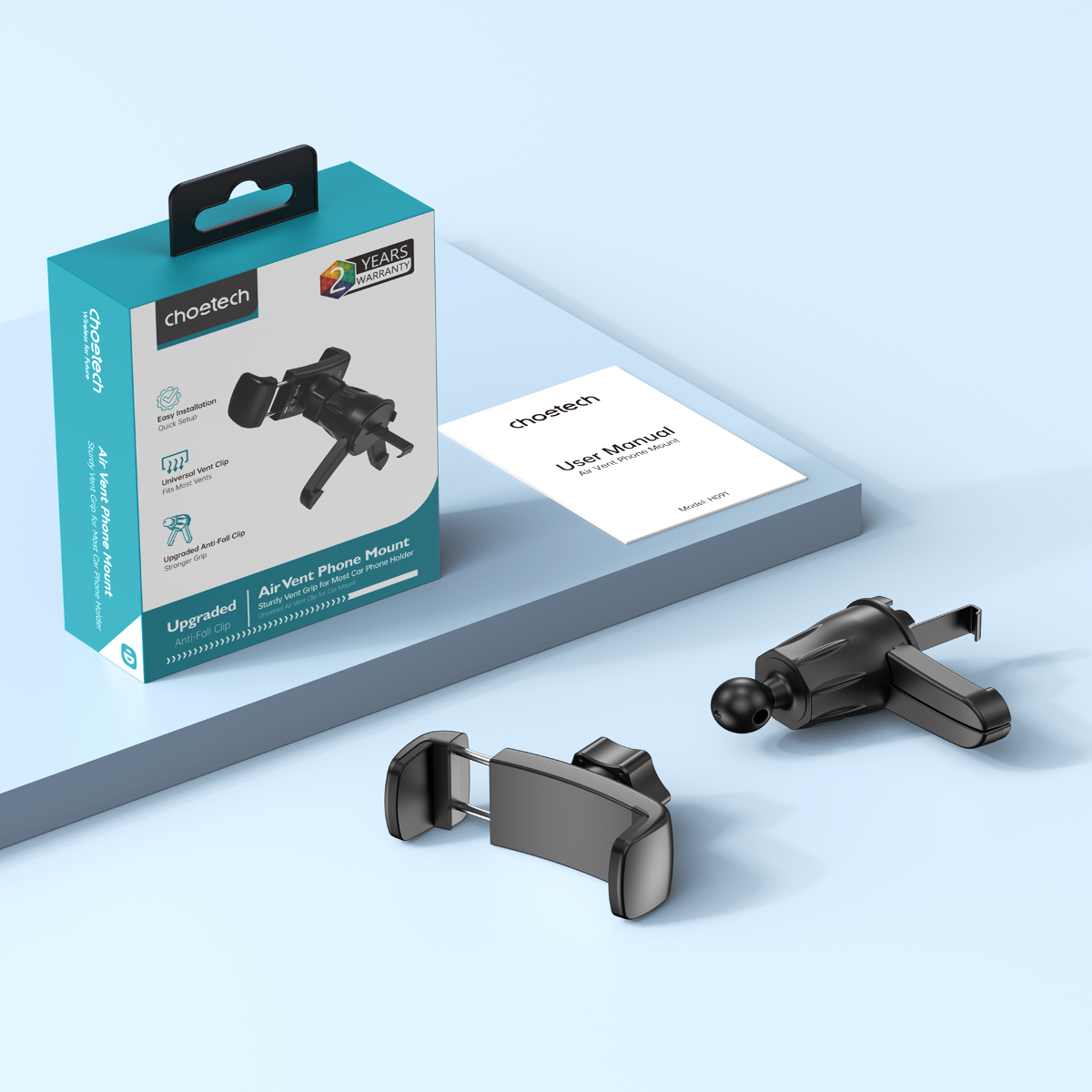 Giá đỡ điện thoại Choetech H091 kẹp khe gió – Tiện lợi khi lái xe - Hàng chính hãng