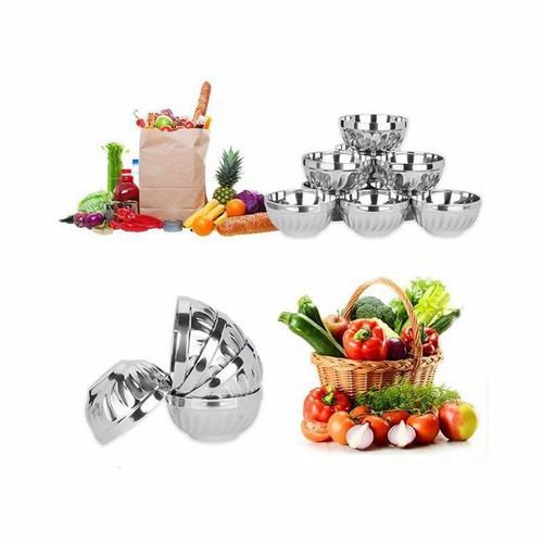 Bộ 2 Bát Inox Chống Nóng Hoàng Gia 2 Lớp Cách Nhiệt Mẫu Xoắn