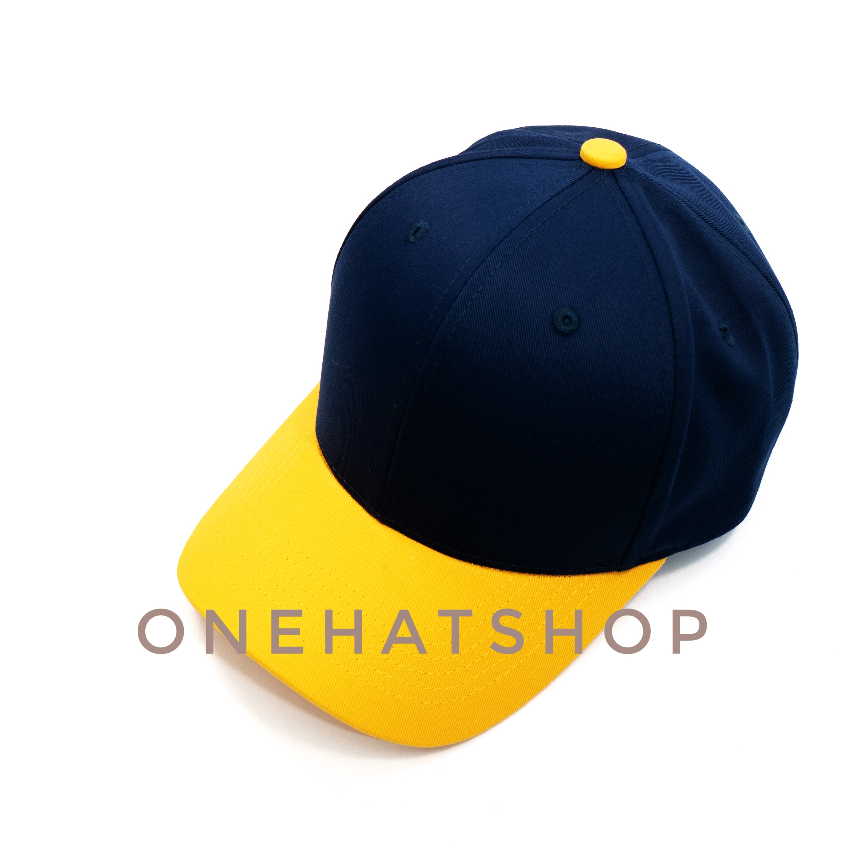 Nón Bóng Chày Lưỡi Trai Màu Navy Vành nón Màu Vàng fom Baseball - Vải loại 1- Chất lượng cao- One Hat