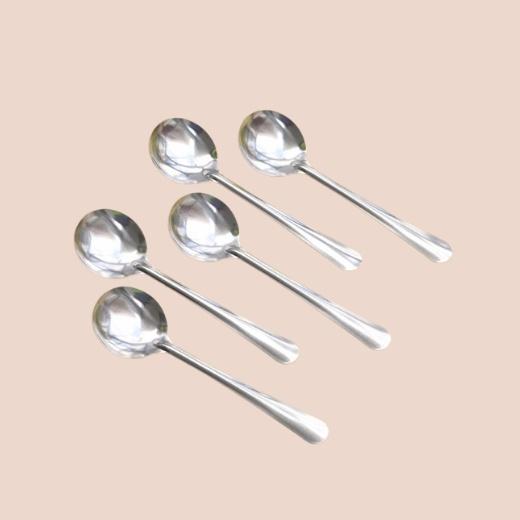Bộ 10 muỗng soup tròn ăn cơm, canh, cafe inox cao cấp