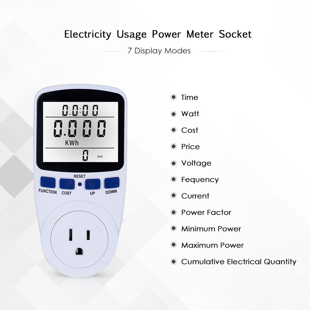 Đồng hồ đo điện màn hình LCD hiển thị mức điện năng tiêu thụ