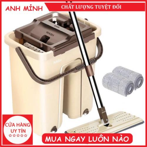 Bộ Cây Lau Nhà 360 Độ Tự Vắt Thông Minh Đa Năng Xoay 2 Vách Ngăn Cao Cấp