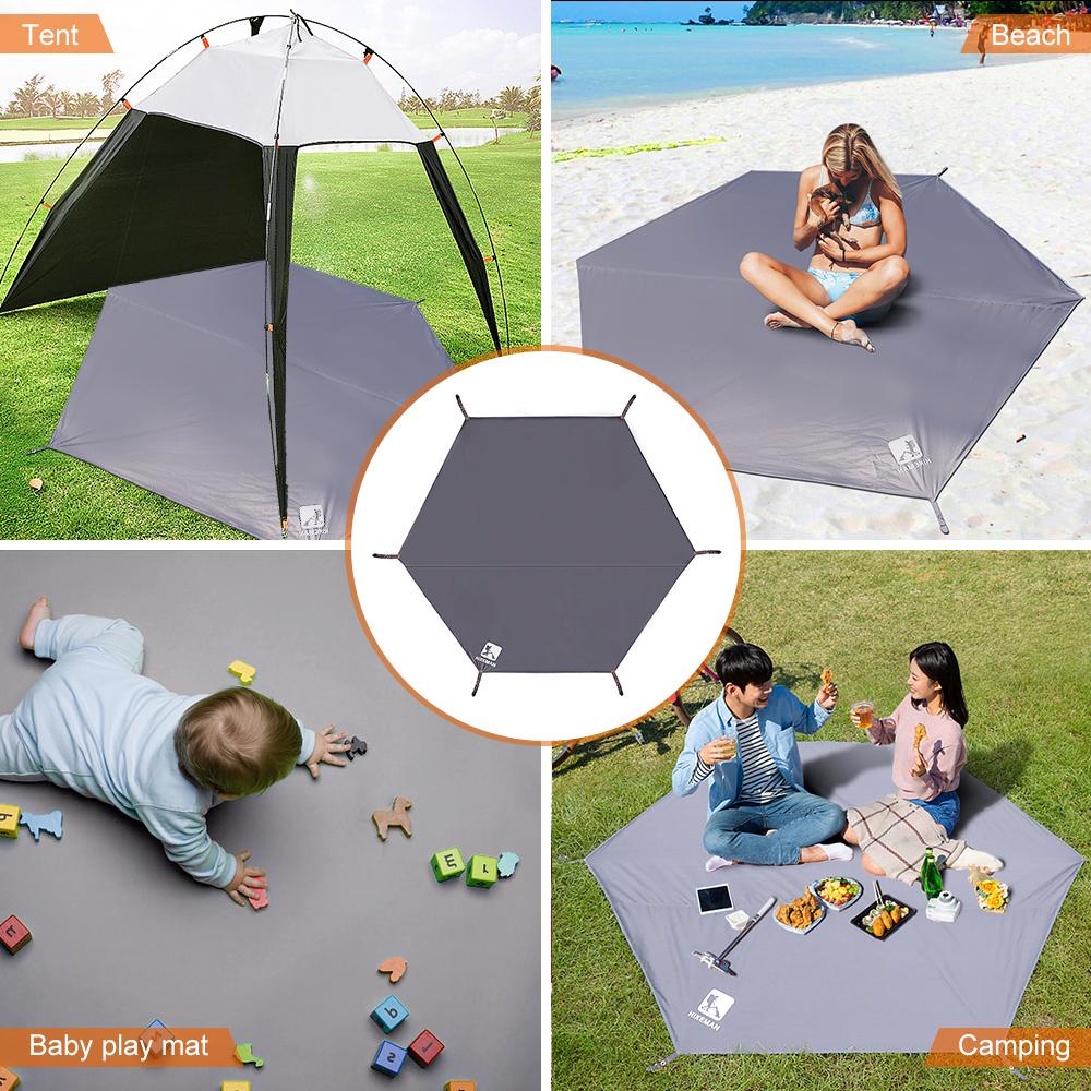 Waterproof Camping Tarp Thicken Picnic Mat Durable Beach Pad Octagonal Tent Mat Tent Footprint Sun Canopy Ground Sheet
