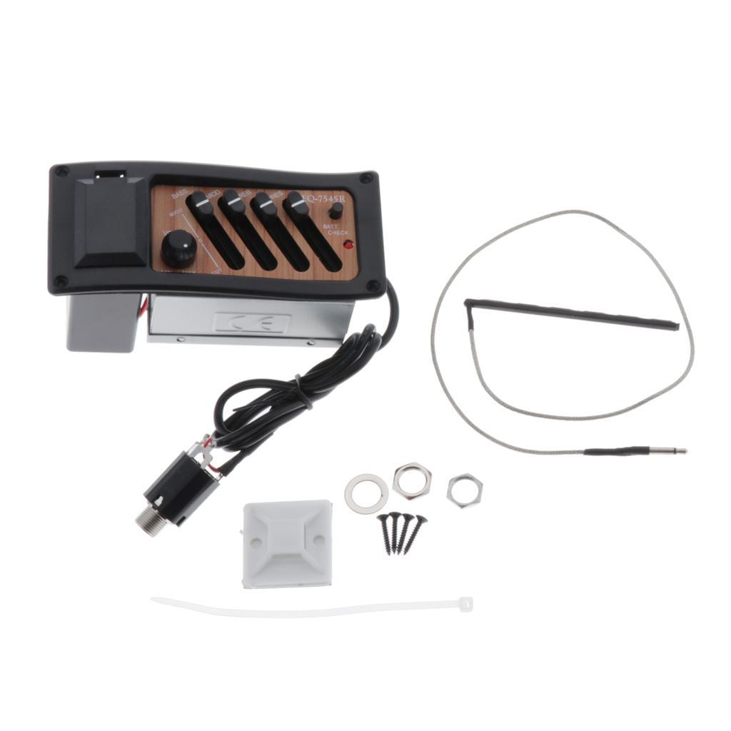 Acoustic Guitar Pickup EQ Equalizer Pre-Amp Piezo Pickup Tuner 7545R