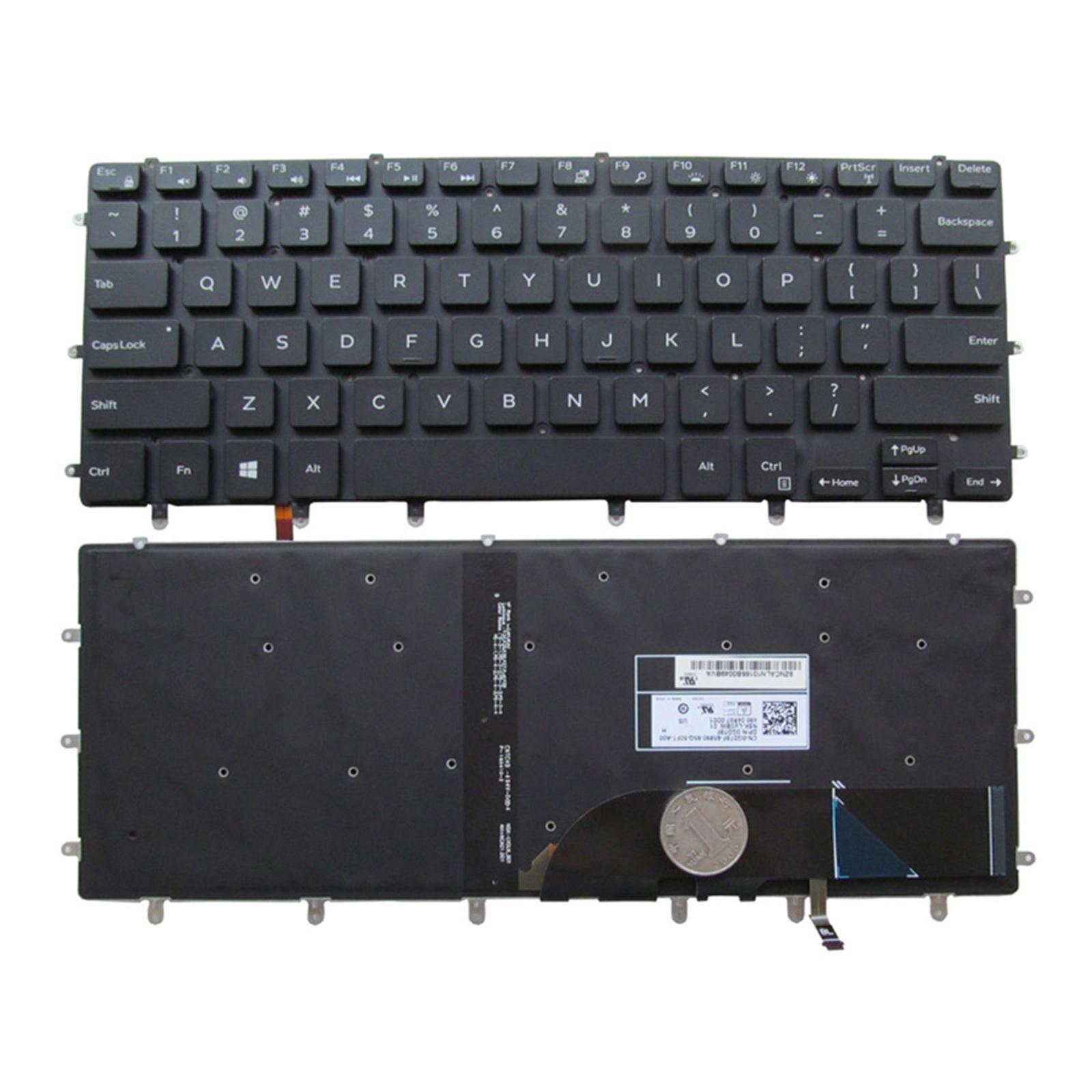 Laptop Keyboard US Backlit without Frame For Dell XPS 15 9550 Series Black