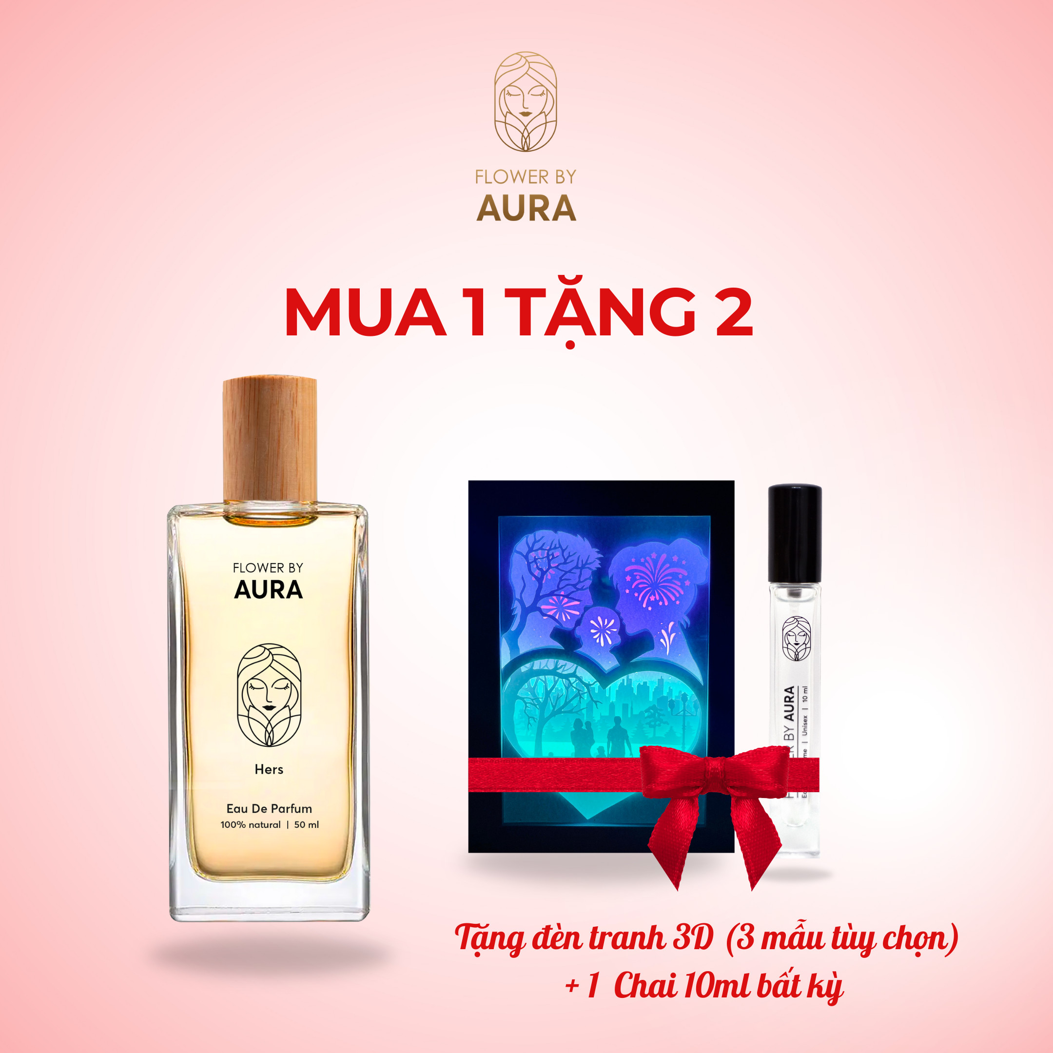 Nước hoa thiên nhiên Flower By Aura / Her nước hoa nữ hương thơm ngọt ngào, thanh mát cuốn hút 50ml