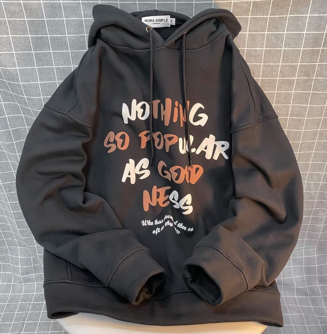 Hoodie POPU Nothing Nam nữ unisex form rộng chất nỉ bông dày dặn - hoodie chui đầu có mũ Oversize