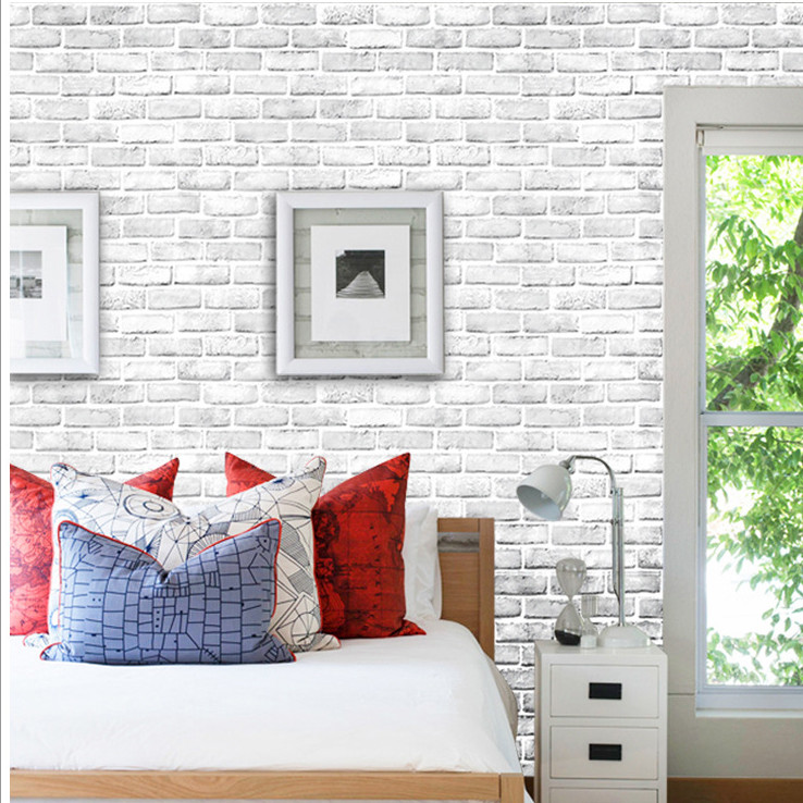 GIẤY DÁN TƯỜNG KHỔ 45CM X10M GẠCH XÁM KHÓI