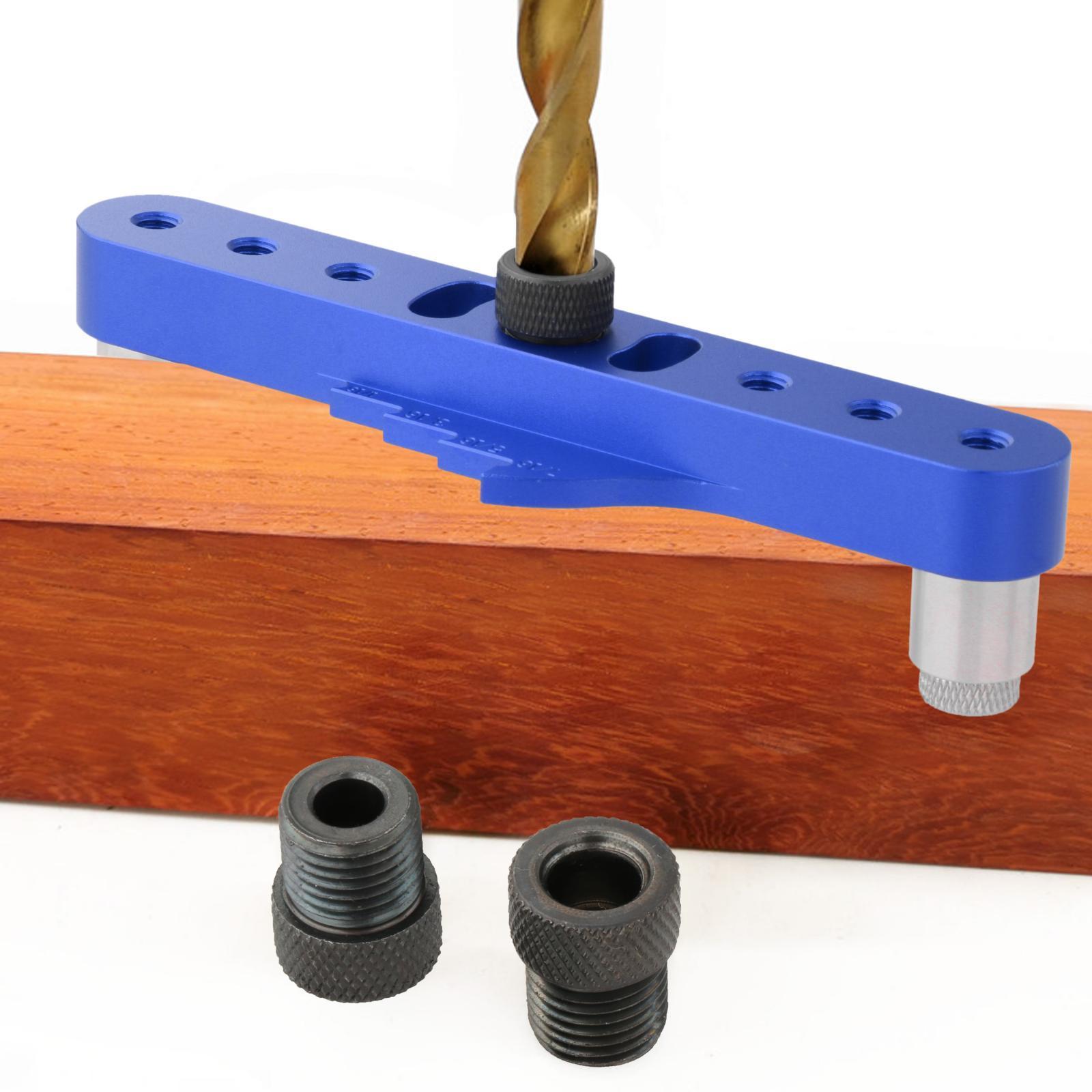 Aluminum Alloy Woodworking Hole Jig Kit Hole Locator Self Centering Drill Guide Hole Puncher for Woodworking Carpentry Tool