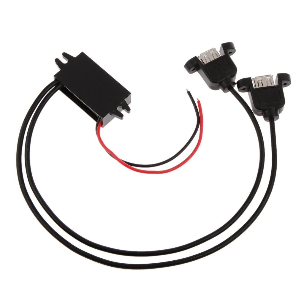 DC DC Converter Module 12V to 5V 3A 15W Duble USB Output Car Power Adapter