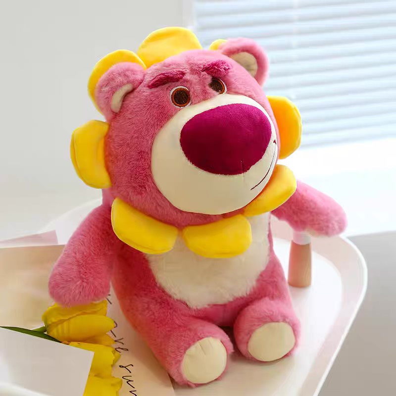 Gấu bông dây tây siêu dễ thương – Quà tặng thú nhồi Lotso mặt hoa hướng dương sunflower – Size từ 30 đến 55 cm – Gối ôm hugging bear cho bé ngủ ngon