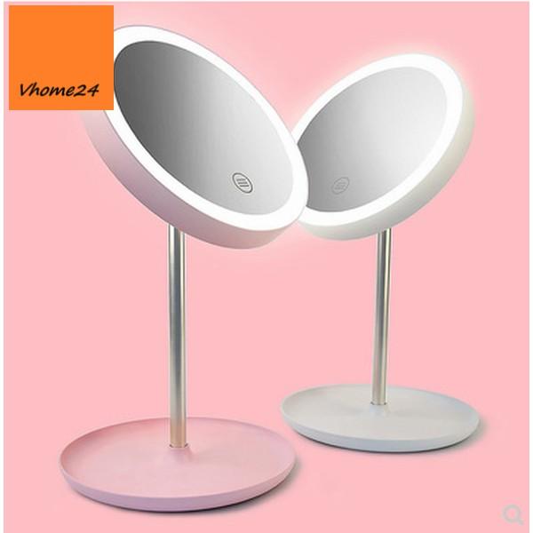GƯƠNG TRANG ĐIỂM ĐỂ BÀN LED DÁNG TRÒN CHÂN CAO GTD150