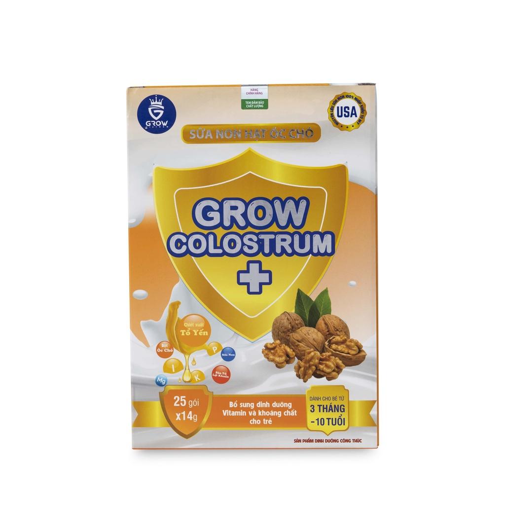 Combo 2 Hộp Sữa Non Hạt Óc Chó Grow Colostrum Hộp 25 gói x 14g Bổ Sung Trí Não,Tăng Trí Thông Minh