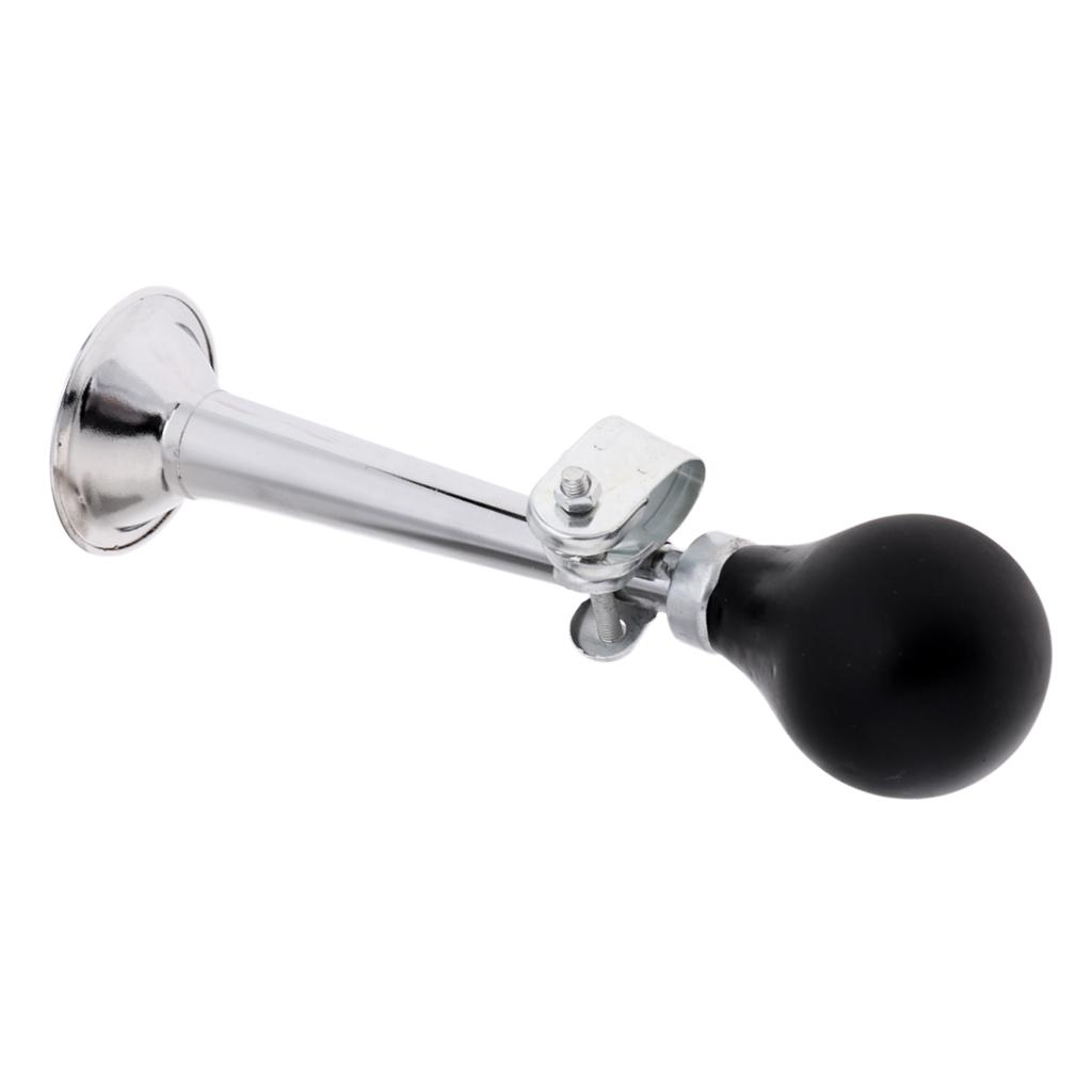 Bike Cycling Air Horn Hooter Bell Straight Horn Squeeze Rubber Bulb Silver