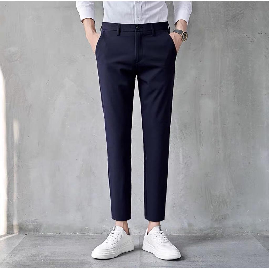 Quần Tây Âu Nam - dáng hàn quốc Slim Fit không đường ly vải co giãn form ôm