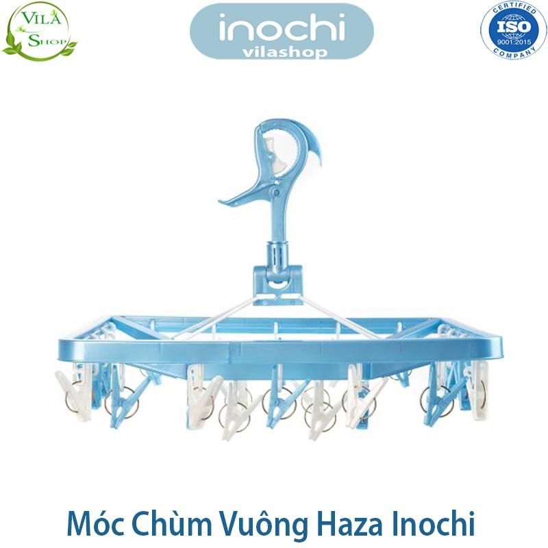 Móc Chùm Phơi Quần Áo, Móc Chùm Vuông Hazza, Móc Quần Áo Trẻ Em Nhựa Cao Cấp Inochi