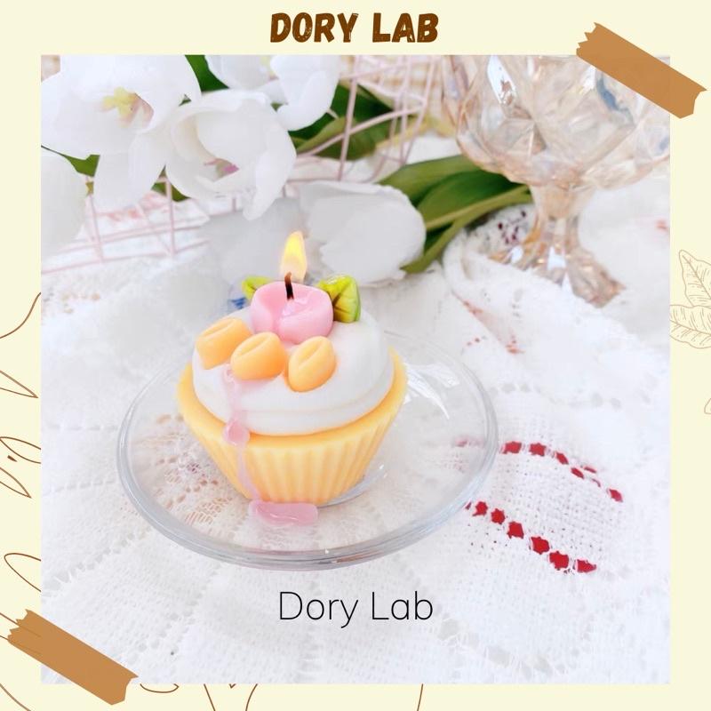 Nến Thơm Bánh Cupcake Phủ Kem Cherry Màu Pátel, Quà Tặng Ý Nghĩa - Dory Lab