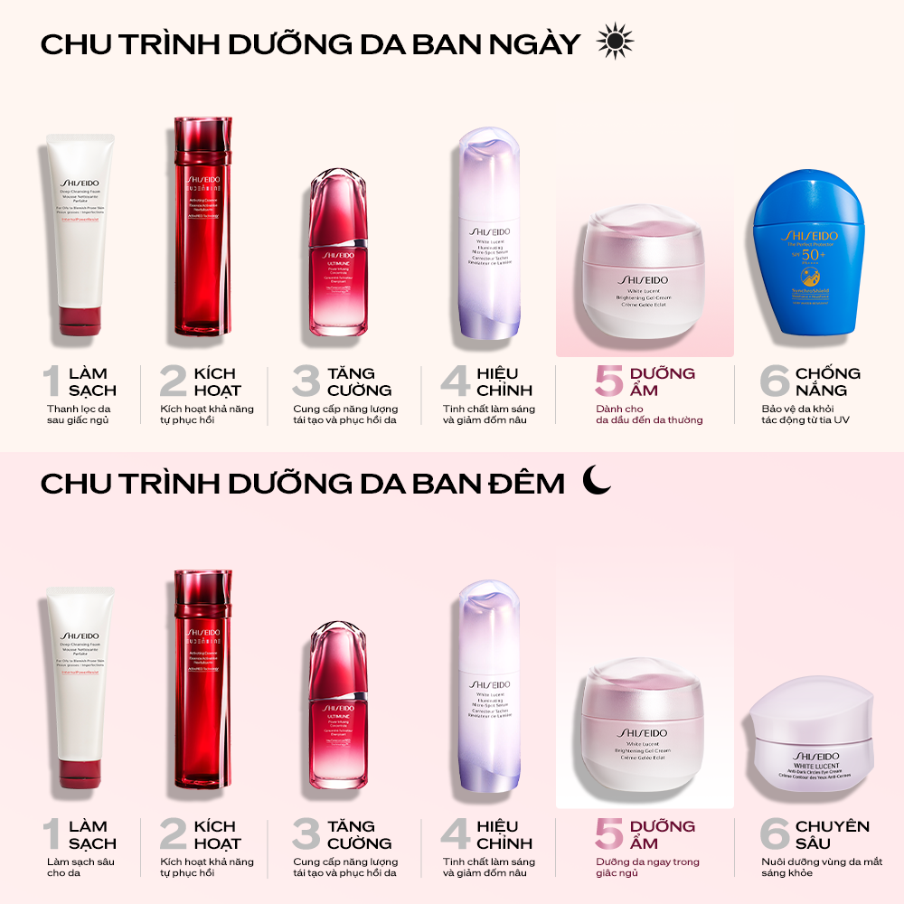 Gel dưỡng trắng da Shiseido White Lucent Brightening Gel Cream 50mL