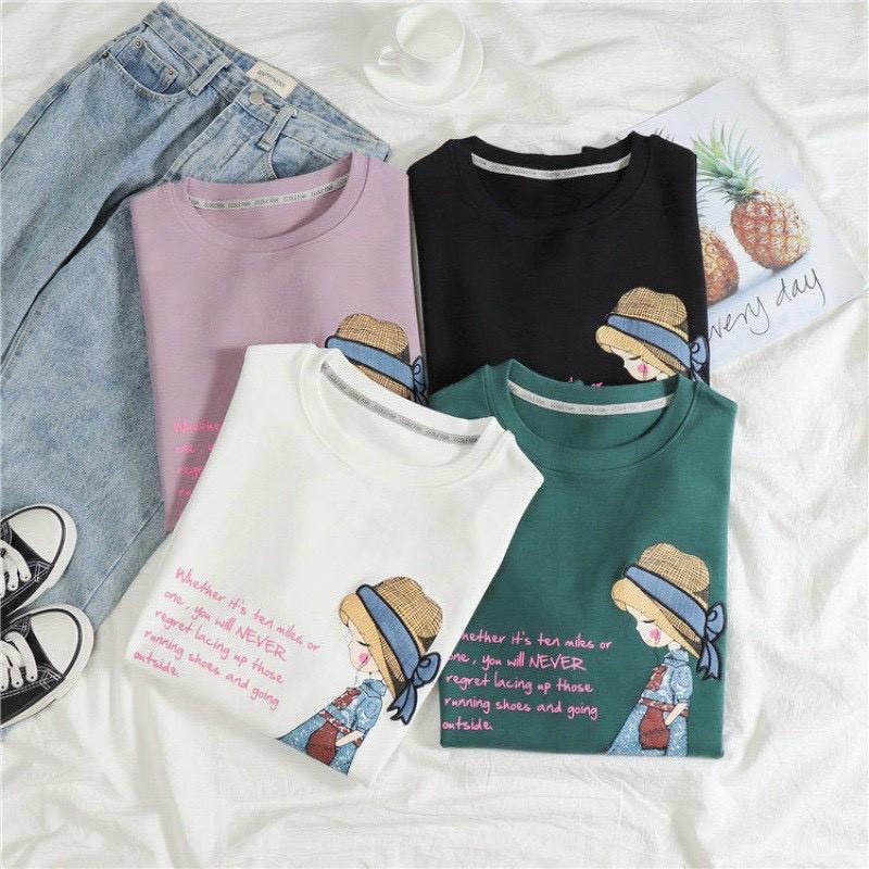 Áo Thun Tay Lỡ Unisex  Freesize 40-70kg