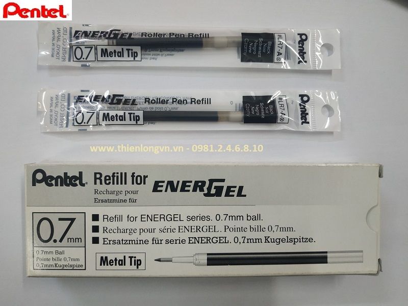 Hộp 12 Ruột bút nước energel Pentel LR7 màu đen 0.7mm