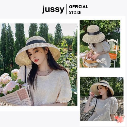 Mũ Cói Chuông Nơ Jussy Fashion Nón Cói Lồng Đèn Hội An Vintage Kiểu Dáng Mũ Rộng Vành Đi Biển (KÈM HỘP ĐỰNG SẢN PHẨM)