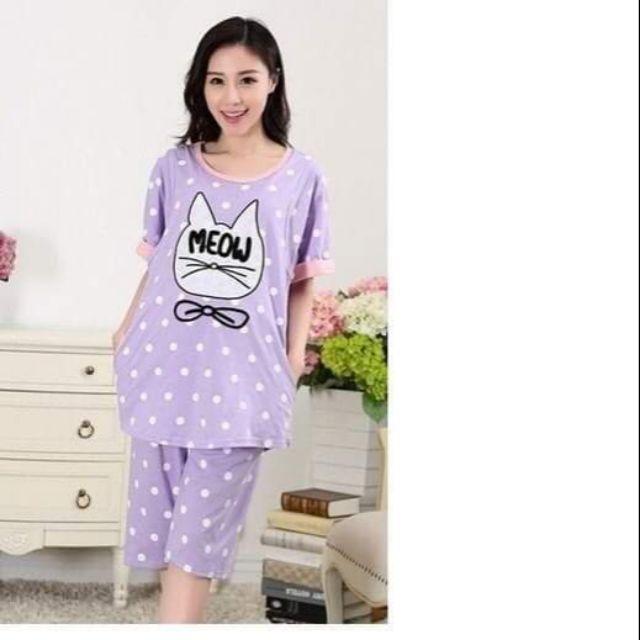 Bộ bầu cộc tay mặc nhà cho con bú