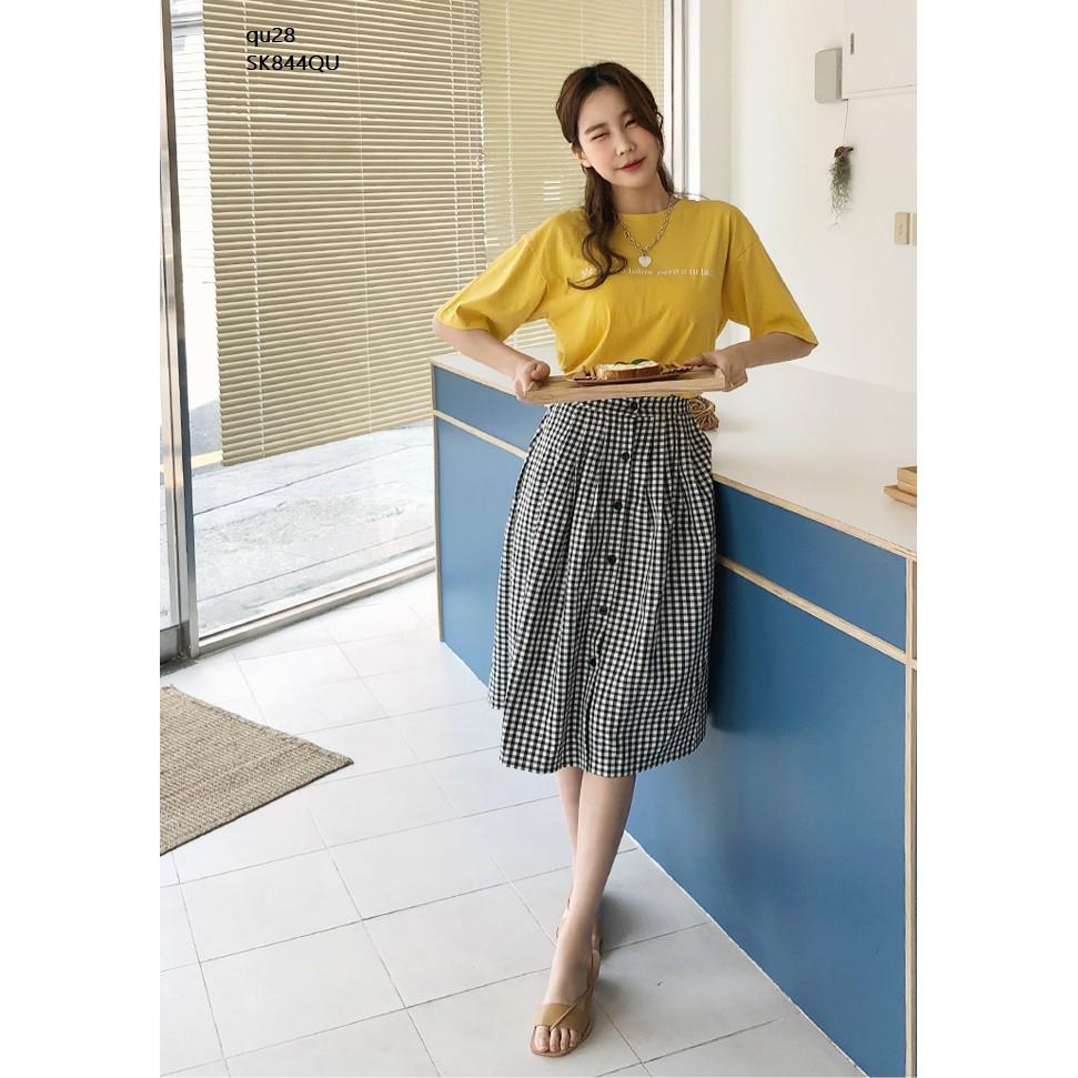 SK756 CHÂN VÁY CARO XÒE THIẾT KẾ